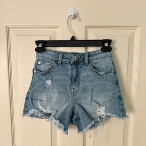 Kendall and Kylie Medium-Light Wash Denim Shorts